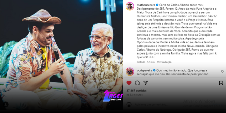 Leia mais sobre o artigo Matheus Ceará Anuncia Seu Desligamento do SBT Após 12 Anos.